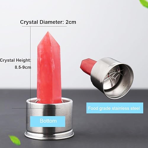 Miniatura 6 de Srutirbo Botella de agua de cristal, botella de agua de cristal con centro de cristal curativo natural cambiable, botella de agua con piedras