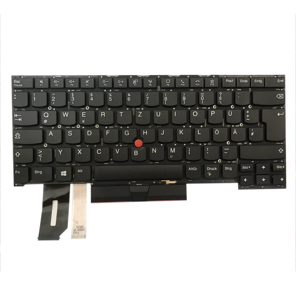 Backlit Tastatur Ersatzteil für Lenovo Thinkpad T490s Type 20NX 20NY, T495s Type 20QJ 20QK Keyboard (German QWERTZ Layout - ISO)