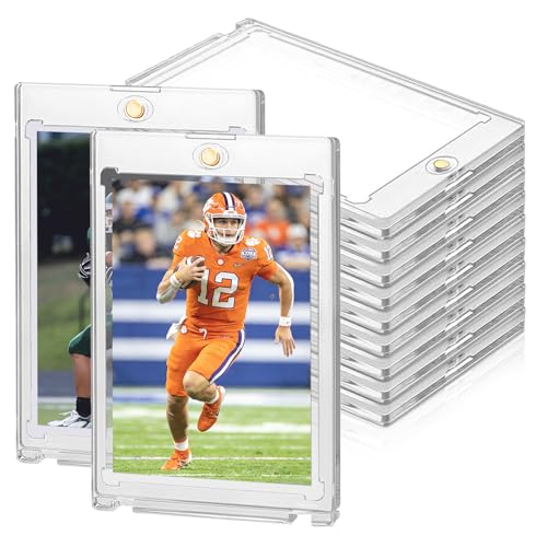 75PT Magnetic Card Holder 18ct One Magnetic Touch Card Holders for Trading Cards U-V Protection Sleeves Thick Hard Plastic 75 PT Sports Cards Case for Football Baseball Basketball