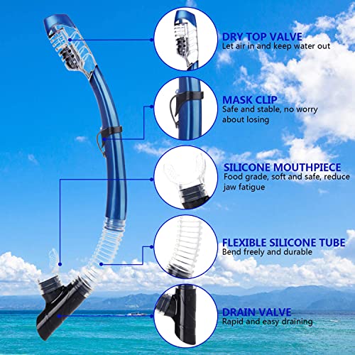 image for AQUA A DIVE SPORTS Dry Snorkel Easy Breath Diving Snorkel for Snorkeli