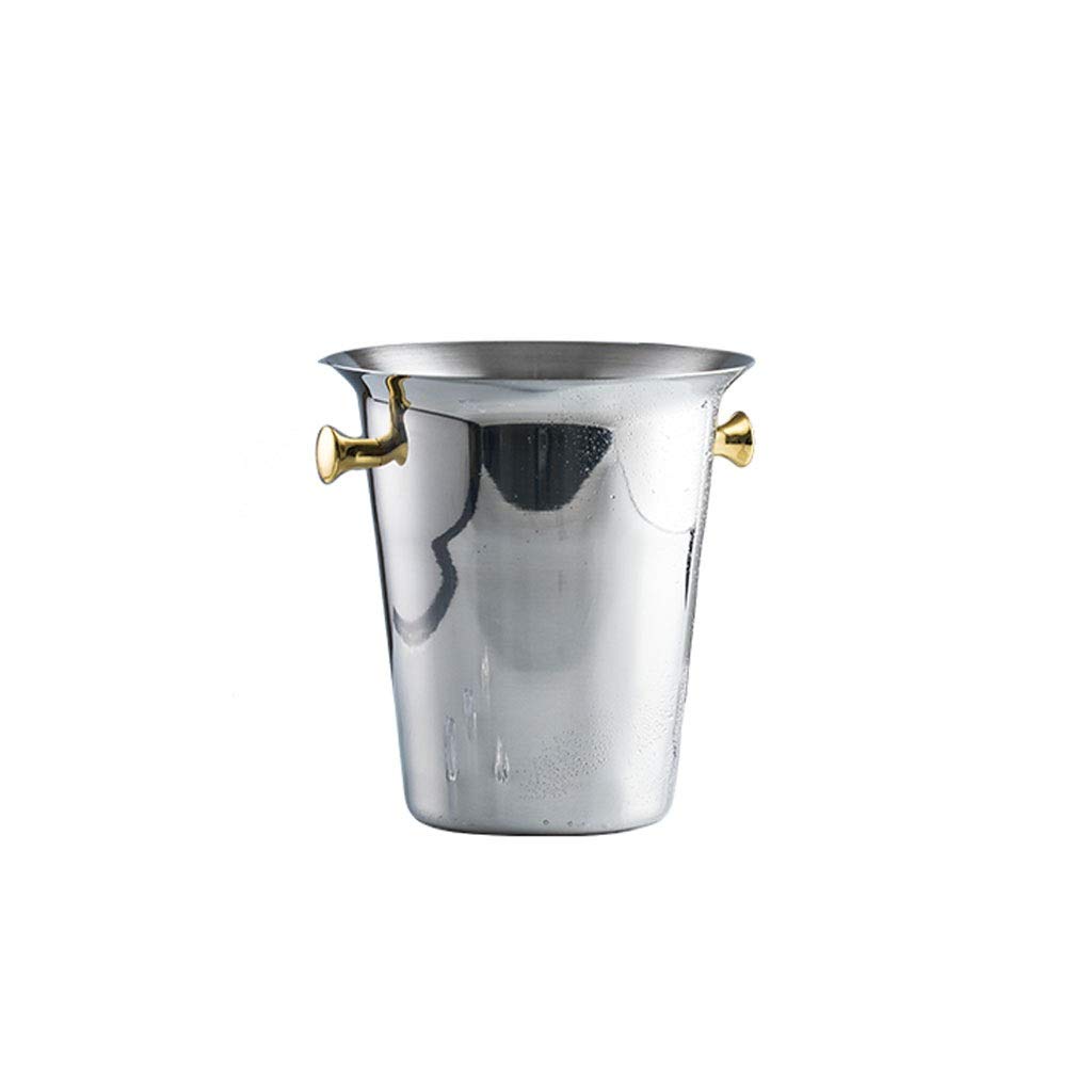 Ice Bucket Edelstahl EIS Eimer Tragbarer Eiskübel Hotel Wein Eimer Champagner Eimer Getränk Eimer Party Aktivitäten und Camping Geschirr sektkühler eiseimer (Color : B)