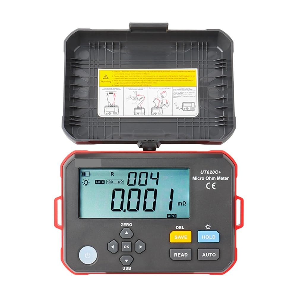 UT620C Plus - Microohmímetro de CC baja resistencia, rango automático y manual, 0,001 mΩ a 300, kΩ, profesional