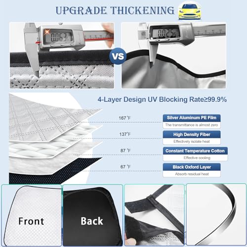 Image of KMF 8pcs Thicken Car Window Shades for Toyota 4Runner 2010-2024 Accessories, 4Runner Windshield Sun Shade Full Window Covers for Side Rear, UV Block and Blackout Protect Privacy for Car Camping