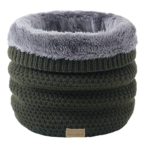 JFAN Schal kreuzgestrickter weich gefütterter doppellagiger warmer winddichter Winterschal(Grün,Einheitsgröße)