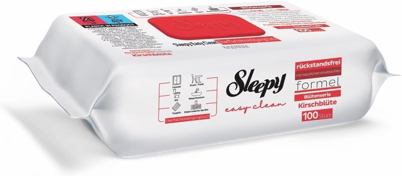 Sleepy Feuchttücher – 6 x 100 Reinigungstücher. Vielseitig einsetzbar (Grün, Blau, Gelb, Kirschblüte, Lilienstrauß, Orchideengarten) – Reinigungstücher für alle Oberflächen in Küche und Bad.