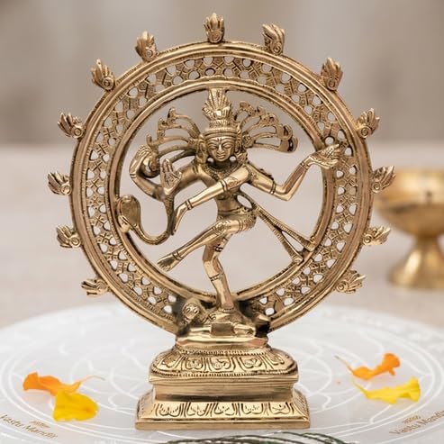 Image of Brass Nataraj Ji Idol, Vastu Remedy for Energy & Balance (21 cm, 1.05 kg)
