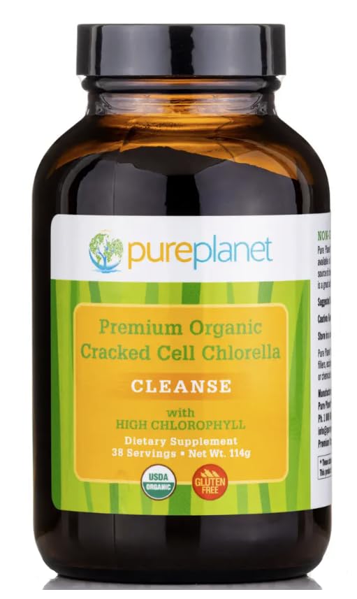 PURE PLANET Cracked Cell Chlorella Organic 4oz Powder