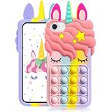 Pop Fidget Toys Phone Case for iPhone 6/6S/7/8/SE 2020 4.7' Kawaii Rainbow Cartoon Pop Bubbles...