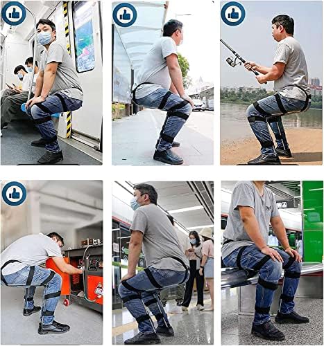 Invisible Wearable Chair - Portable Folding Seat for Fishing & Concerts, Lightweight Exoskeleton Design, Supports Up to 330lbs, Ideal for Subway Travel (Medium Size)