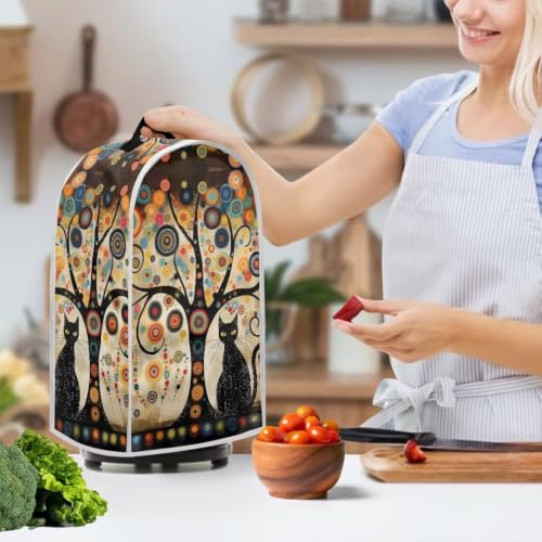 Image of Modern Art Cat Blender Cover, Kitchen Dustproof Blender Cover | Soft, Anti Splash, Stand Mixer or Coffee Juicer Maker Cover Polyester Dust Proof Blender Protector Covers Christmas Decor