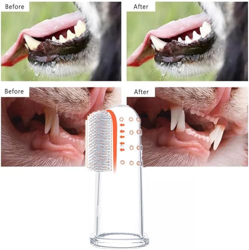 Image of 10Pcs White Dog Finger Toothbrush Food Grade Soft Bristles Pet Toothbrush, Soft Silicone Cat Toothbrush Washable and Comfortable Dog Toothbrushes