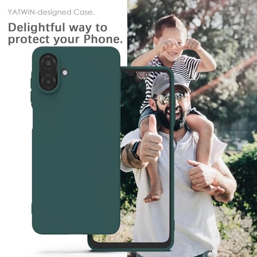 Image of YATWIN Silicone Case for Samsung Galaxy A07 4G, Soft-Touch, Shockproof, DustProof, Antiskid Phone Cover for Samsung Galaxy A07 4G - Dark Green