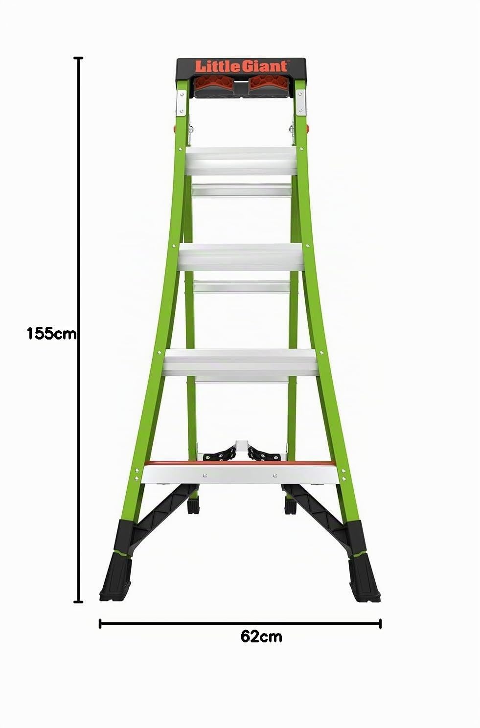 Little Giant King Kombo - Escalera 3 en 1 de 5+4 peldaños con Almohadilla giratoria, Color Verde 13580