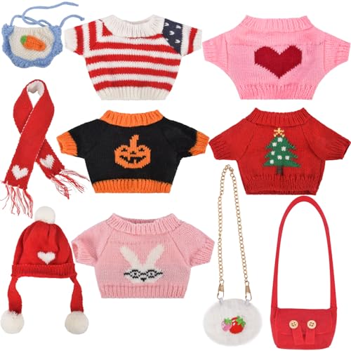 Capybara Plush Toy Clothes & Accessories, 10Pcs Holiday Clothes for 10