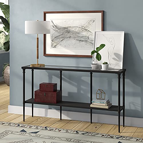 Image of Henn&Hart 25 inch Industrial 2-Light Table Lamp, Medium Oak