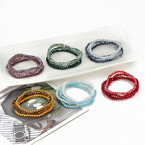 FULU AUTUMN Boho Beaded Bracelet Multi-Layer Crystal Stone Beaded Bracelets for Women Stretch Bracelets Fashion Jewellery Birthday Gifts for Her - Image 8