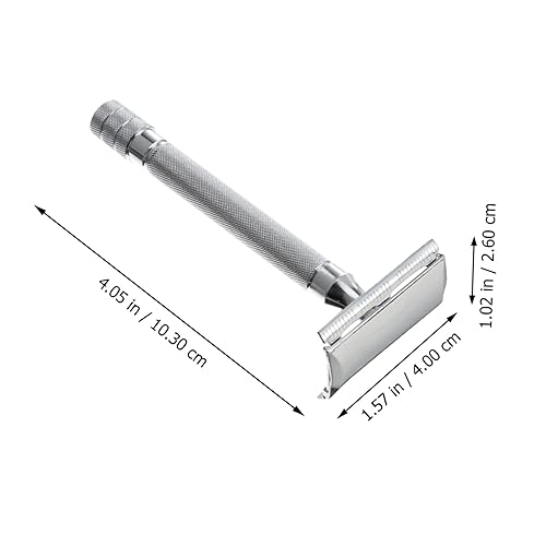Miniatura 5 de FOMIYES 2 unids Afeitadora manual Espátula facial Herramientas de mano de acero inoxidable Maquinilla de afeitar simple Barba Manual Barba