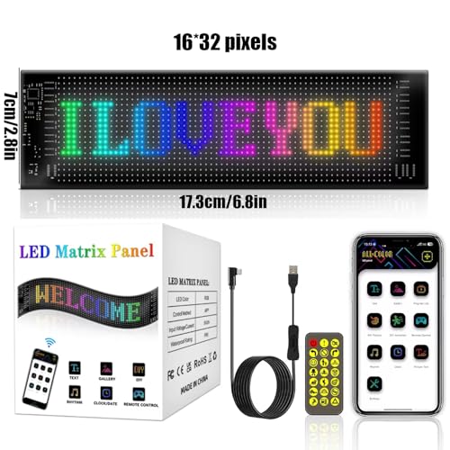 Letrero LED flexible programable con ojos de diablo y desplazamiento para auto 3