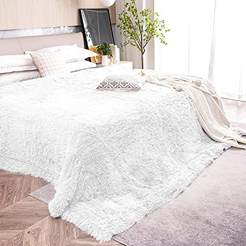 Pawque Faux Fur Throw Blankets 50X60 Inches, Soft Fuzzy Plush Sherpa Blankets For Sofa, Couch And Bed, Plush Fluffy Fleece Blankets, Long Hair Blanket, Cream #TOP6