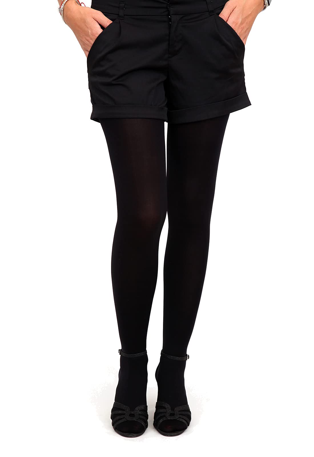 Milky Silk Women's Black Semi-Opaque Microfiber Tights 40 Denier (, Xl)