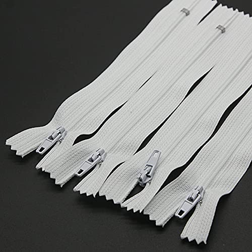 White Nylon Coil Zipper #3 Closed End Zippers Bulk For Diy Tailor Sewing Crafts,Bags,Purses(20 Pcs/Pack,24 Inch) Shunli #TOP28