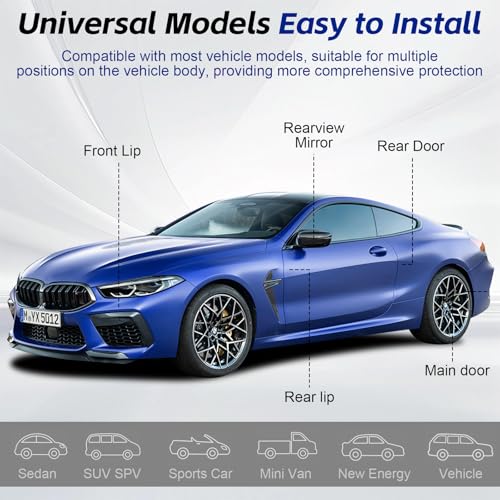 Richunie 10 Piezas Protector Parachoques Coche Protector Coche Protector Lateral Coche,Negro (2 Tamaños) - imagen 3