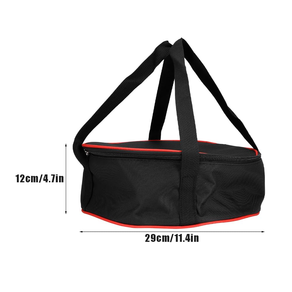 Tiiyee Vaisselle Conteneurs Stockage Mallette Sac Transport, Sacs Portable Camping Boîte Pique Nique Plein Air Barbecue Tasses Assiettes Soucoupes Verres Vin Protection Casseroles Ustensiles Noir