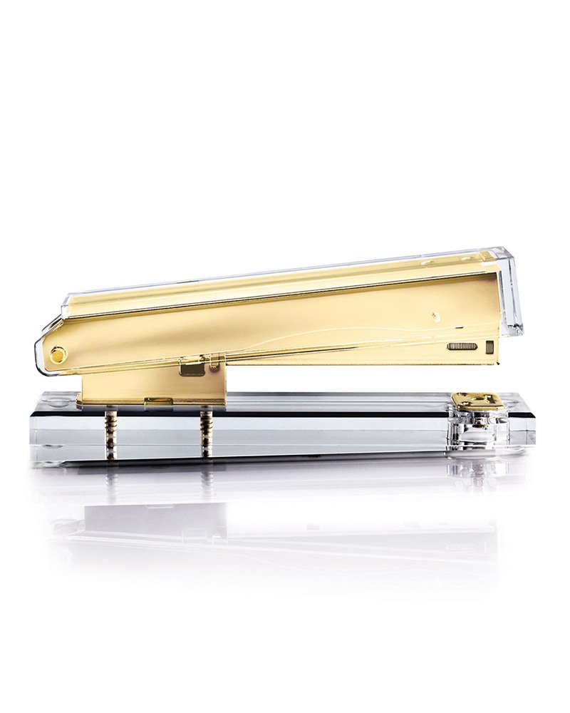 russell+hazel Acrylic Stapler, Clear with Gold-Toned Hardware, 1.375” x 2.75” x 6”