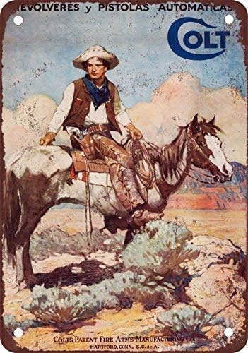 Ylens 1925 Colt Firearms Vintage Look Reproduction Metal Tin Sign 8X12 Inches