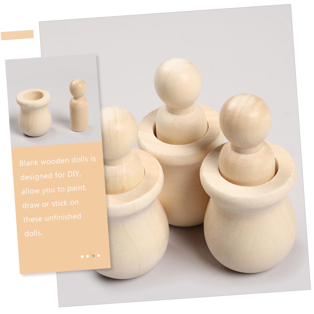 20piezas Muñecos de Madera sin Pintar con Clavijas para Manualidades DIY para Decoración de Cumpleaños