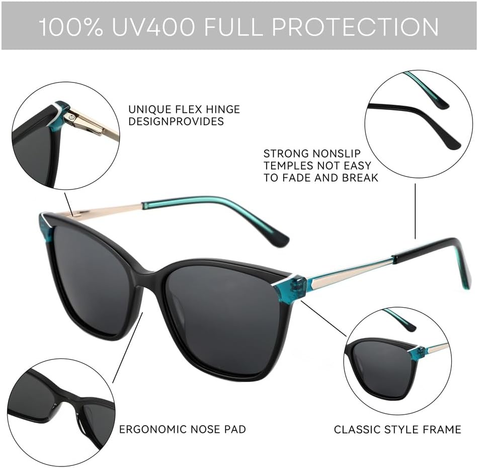 Polarized Sunglasses for Women Vintage Shades UV Protection Ladies Sun Glasses