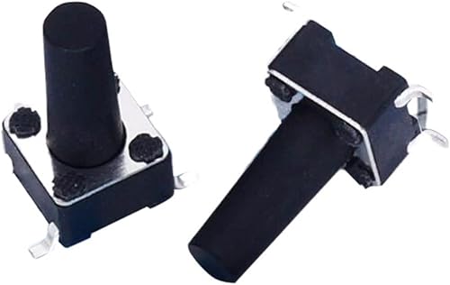 EWNICE 100pcs Black Button Switch Touch 6 * 6 * 13mm Four Foot 4 Pins Micro Tact Switches