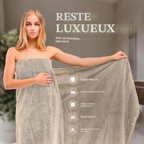 Serviettes de bain en coton de luxe 700 GSM drap extra large - 7