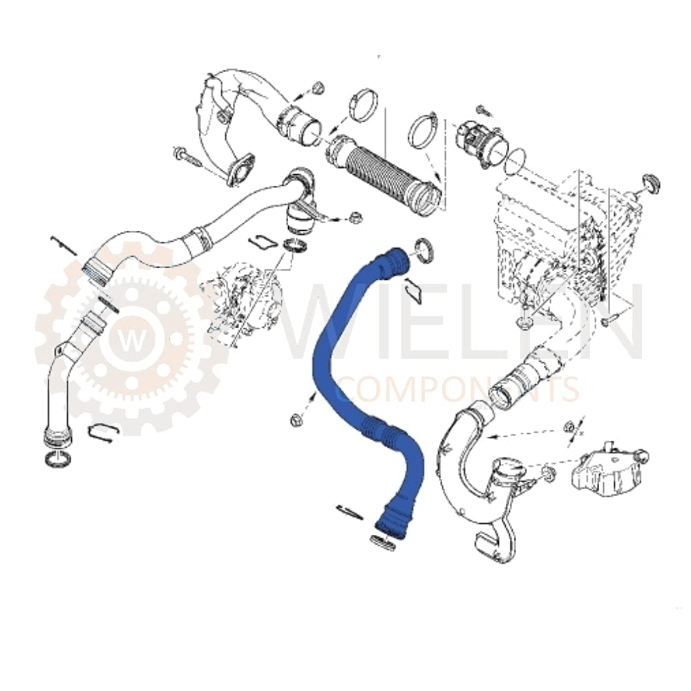 MANICOTTO INTERCOOLER COMPATIBILE CON TUBO ASPIRAZIONE RENAULT FLUENCE MEGANE III SCENIC III 1.5 144603415R Nero