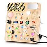 Joyreal Montessori Busy Board for Toddlers, LED Activity Board with Hand Crank Generator, 22 LED Lights & 11 Switches - Sensory Educational Toy for Fine Motor Skills, Gift for Boys Girls 1 2 3 Years