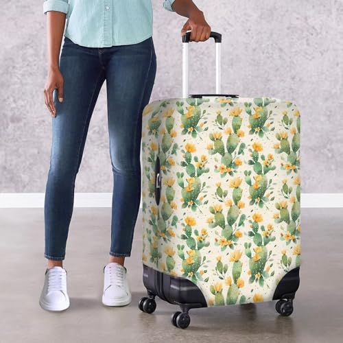 Cactus Travel Luggage Cover Suitcase Protector Washable Elastic Suitcase Baggage Cover Anti-scratch with Zipper Closure for Wheeled Suitcase Fits 18-32 Inch Luggage4