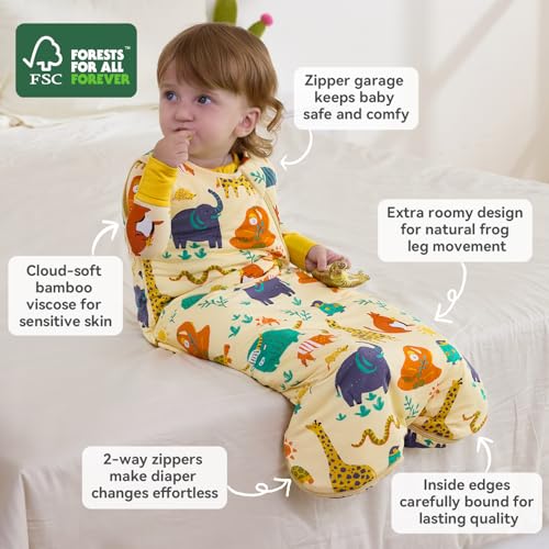 Image of babee Reshinee Bamboo Viscose Sleep Sack for Babies and Toddlers 1.0 Tog Wearable Blanket 2-Way Zipper Baby Shower Gifts