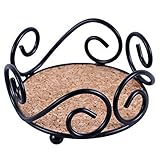 Mothers Day Gifts - GoCraft Round Metal Coaster Holder with Cork Paded Base