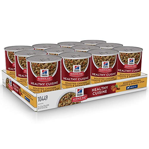 Hill's Science Diet Wet Dog Food, Adult 7+ for Senior Dogs, Healthy Cuisine, Roasted Chicken, Carrots, & Spinach Recipe, 12.5 oz. Cans, 12-Pack Hill's Science Diet Wet Dog Food, Adult 7+ for Senior Dogs, Healthy Cuisine, Roasted Chicken, Carrots, & Spinach Recipe, 12.5 oz. Cans, 12-Pack