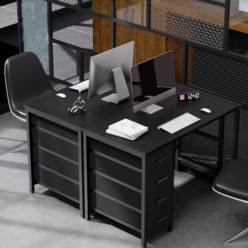 Pamray 32 Inch Computer Desk with 4 Drawers Small Office Desk for Home Bedroom Study Writing Simple Modern Computer Table Black - Image 5