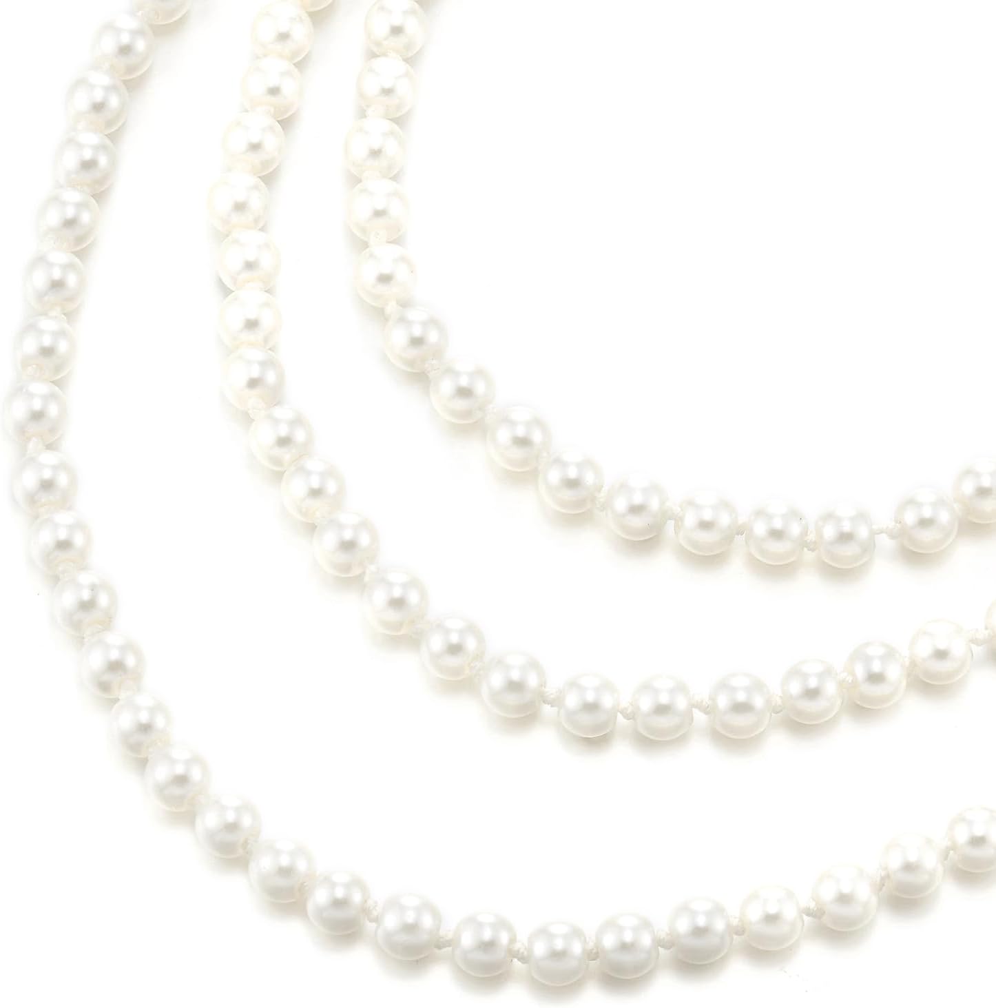 Women's Cream Pearl Strand Necklace, Long Multi-Layered Choker, Classic Luminous Beaded Jewelry, Elegant Timeless Accessory, Gift for Her