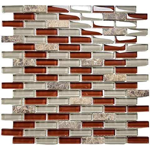 Volcano Red Crystal Glass Mosaic Tile for Kitchen & Bathroom Walls Cover