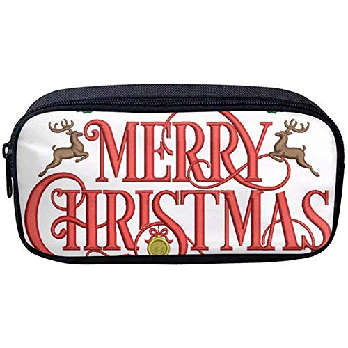 Preisvergleich Produktbild Kosmetische Bleistiftbeutel Federmäppchen, Studenten Schreibwaren Beutel Reißverschlusstasche für die Schule, Gadgets (Frohe Weihnachten -3)