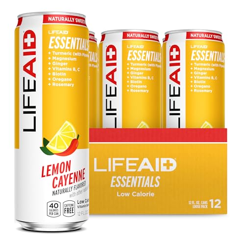 Image of LIFEAID Vitality Blend, Daily Vitamins, Turmeric to Help Reduce Mild Inflammation from Everyday Stress, Healthy Soda Replacement, 100% Clean, Vegan, GF, 12 Fl Oz (Pack of 12)