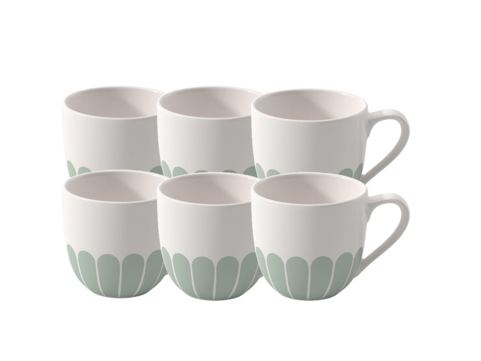 Villeroy & Boch - Fleur Vert zestaw 6 filiżanek do espresso, 70 ml, mała filiżanka do espresso lub małej kawy, naczynia z kwiatowym wzorem, nadają się do mycia w zmywarce i używania w kuchence