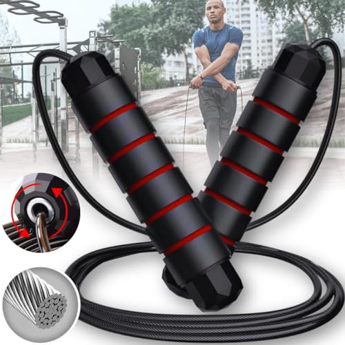 Corda De Pular Speed Rope Profissional Fitness Ajustável De 3m Com Rolamento e Cabo De Aço Revestido