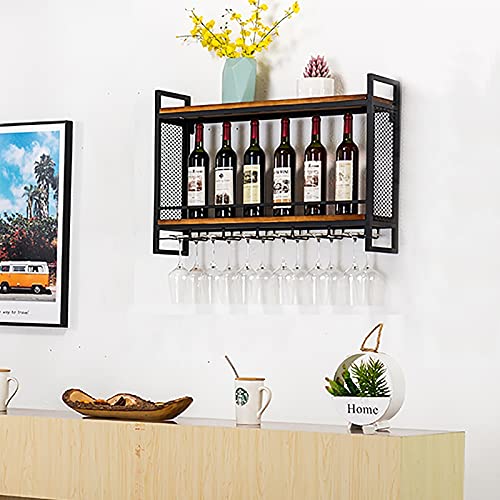 Étagère de plafond à suspendre style loft industriel en fer forgé noir A-60cm