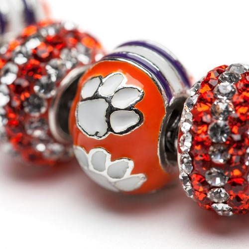 Stone Armory Clemson University Bead For Women | Orange And White Clemson Paw Logo Bead Charm | Clemson University Tigers Jewelry | Perfect Clemson Gift For Fans, Students, Alumni | Fits Most Charm Bracelet Brands #TOP5