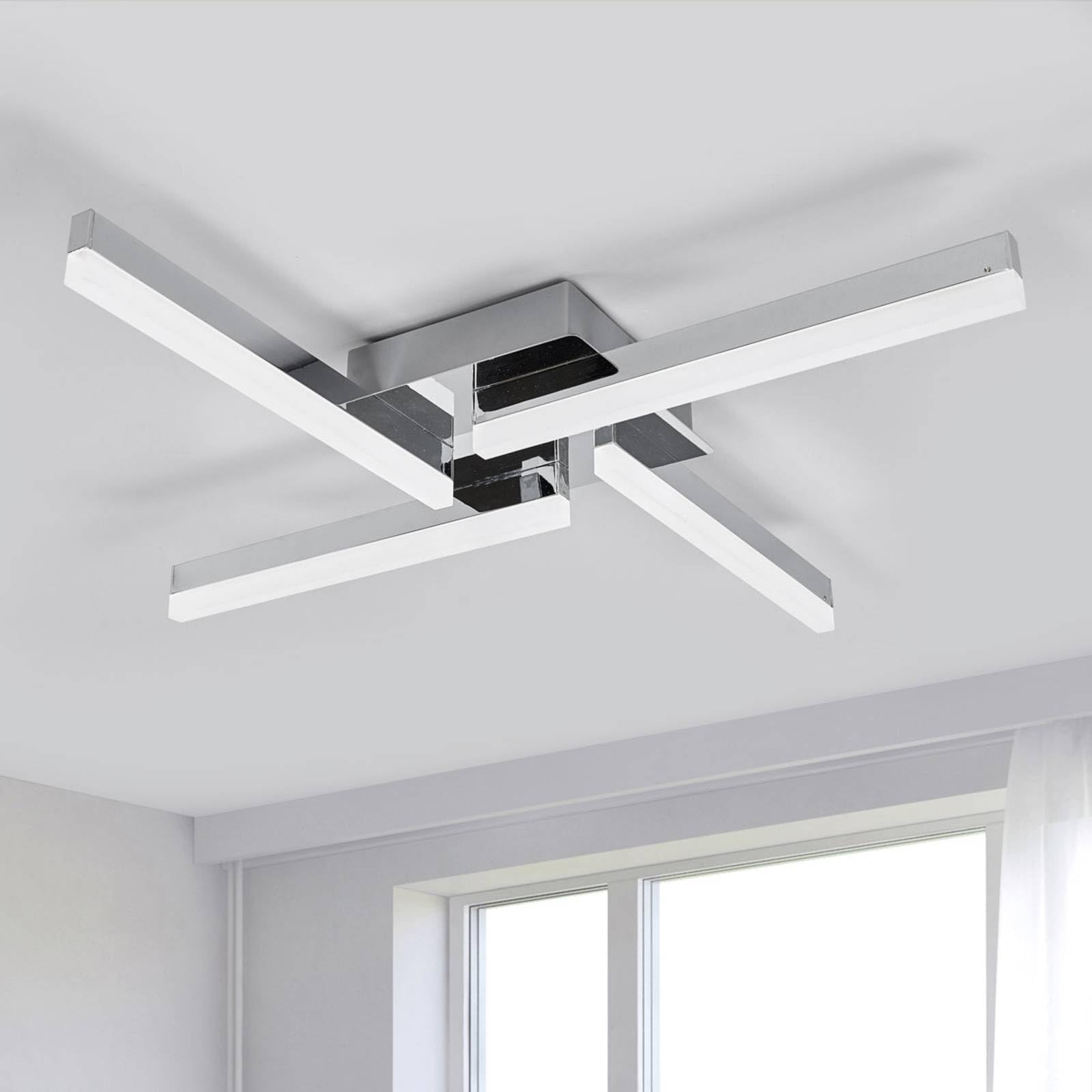 Lindby LED Deckenlampe Patrik (spritzwassergeschützt (Modern) in Chrom aus Metall (4 flammig,) - Bad Deckenleuchte Lampe Badezimmerleuchte