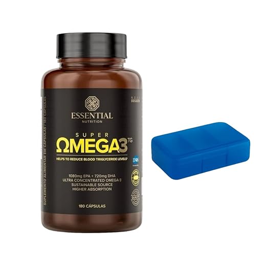 Super Ômega 3 TG 1000mg - 180 Cápsulas - Essential + Porta Cápsulas